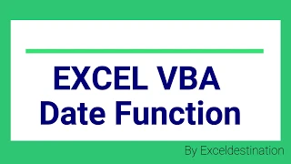 Excel VBA Date Function