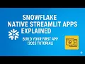 Build Snowflake Native Streamlit App in 9 Minutes Your First Data App 2025 Tutorial