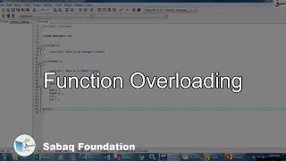 Function overloading Computer Science Lecture Sabaq pk