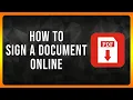 How to Sign a PDF Document Online in 2026