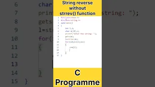 String reverse without strrev function in c