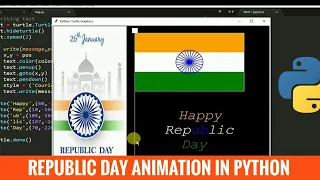 pyTurtle 12 Republic day animation Python creating India s flag
