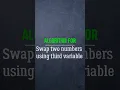 Algorithm for Swap two numbers using third variable