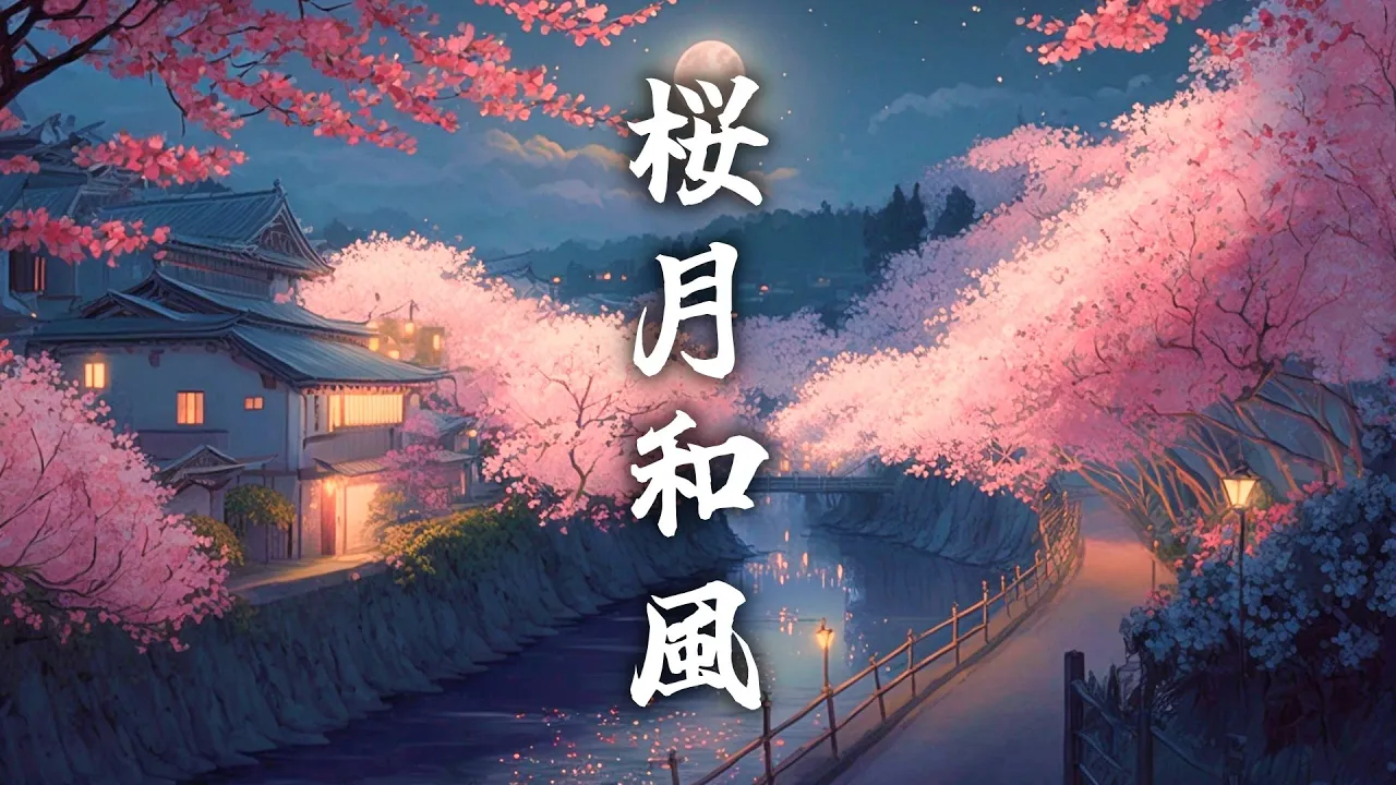 【和風BGM】月下の桜　儚くも美しい癒しの和風曲【作業用BGM・著作権フリー】