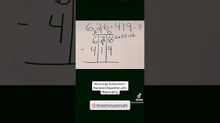 Multi-Digit Subtraction Standard Algorithm with Regrouping