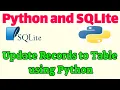 Python and SQLite Tutorial Update Records to SQLite Table using Python