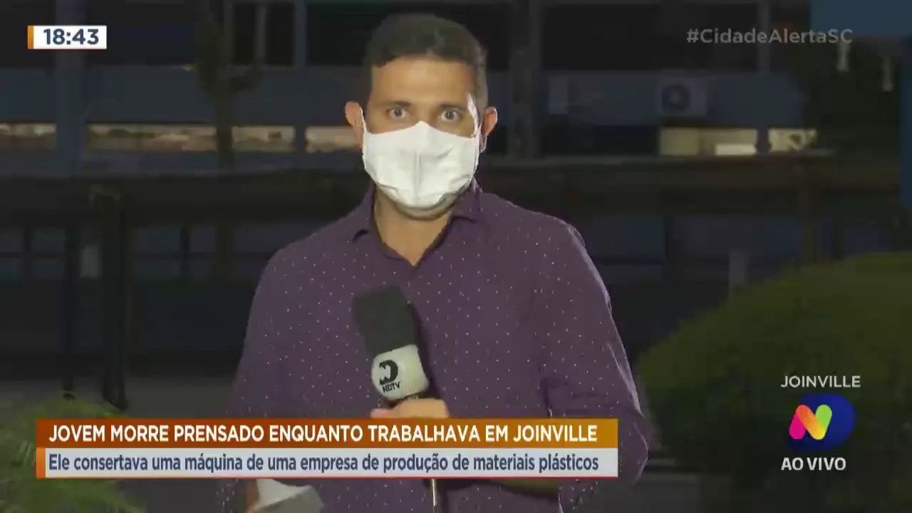 Jovem morre prensado enquanto trabalhava em Joinville