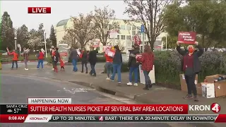 Sutter Health nurses picket Bay Area locations