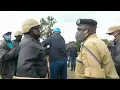 A scuffle nearly broke out after Police blocked Patrick Oboi Amuriat from accessing Kyegegwa town.