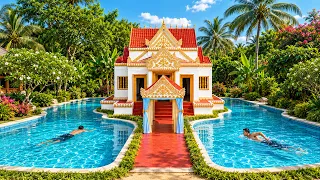 Tropical Temple Pool House With Luxury Swimming Pool