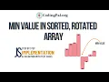 Minimum value in a sorted rotated array JAVASCRIPT implementation 100 Days DSA CodingPal org