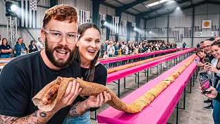 Je Bats le Record du Monde de la plus GRANDE Galette Saucisse !