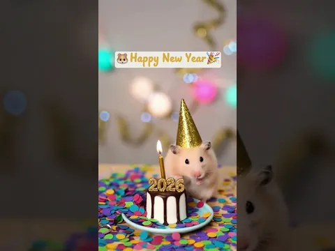 Tiny Hamster’s Big New Year Party 🐹🎉 | #shorts #hamster #newyear #2026newyear