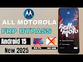 Lagu All Moto FRP Bypass Android 15 | Motorola Android 15 FRP Unlock   Without PC 2025 🔥