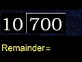 Divide 700 by 10 remainder Division with 2 Digit Divisors How to do