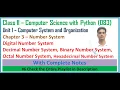 Number System Class 11 Computer Science with Python Chapter 3 Computer Science