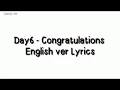 DAY6 Congratulations English version lyrics