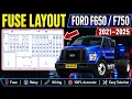 Ford F650 F750 Fuse Layout Relay Location 2021-2025