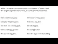 Linking of Same Consonant Sounds