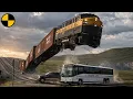 Trains and Cars Interaction Scenarios BeamNG Drive Cinematic Simulation