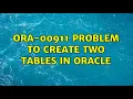 ora-00911 problem to create two tables in ORACLE