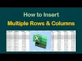 How to Quickly Insert Multiple Rows and Columns