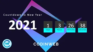 Countdown to New Year 2021 Coming soon page using Html CSS Javascript Countdown Clock Tutorial