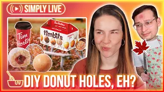 Making Canadian Timbits aka. Donut Munchkins In My Air Fryer 🔥 🔴LIVE - Simplybakelogical