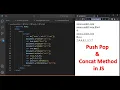 JavaScript Arrays Push Pop and Concat method JavaScript Tutorial in Hindi part 40