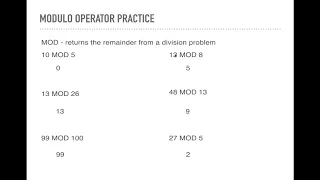 Modulo Operator