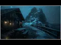Heavy Winter Storm at a Mountain Cabin┇Epic Snowstorm Sounds \u0026 Freezing Wind Ambience for Sleeping