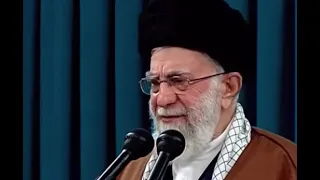 صحنه گوزیدن خامنه ای هنگام سخنرانی ۲۰۲۳ 