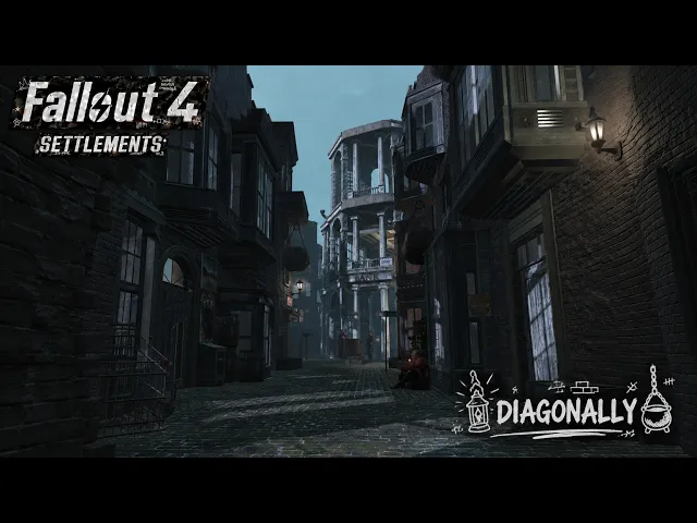 HARRY POTTER IN FALLOUT 4 ? Diagon Alley Build [Biggest and Best 2021 Settlements w Tour/Guide/Mods]