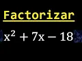 Factoring x 2 7x-18 prime factors simple cross method and verification