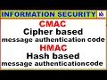 CMAC cipher based message authentication code HMAC hash based message authentication code