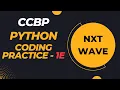 PYTHON CODING PRACTICE 1E