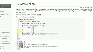 Nptel java programming assignment 3