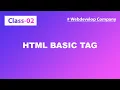 HTML Tutorial For Beginners Lesson - 02 Basic html tags html full course html coding HTML