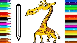 Giraffe Drawing And Coloring Page How To Draw Giraffe For Kids Color Kids