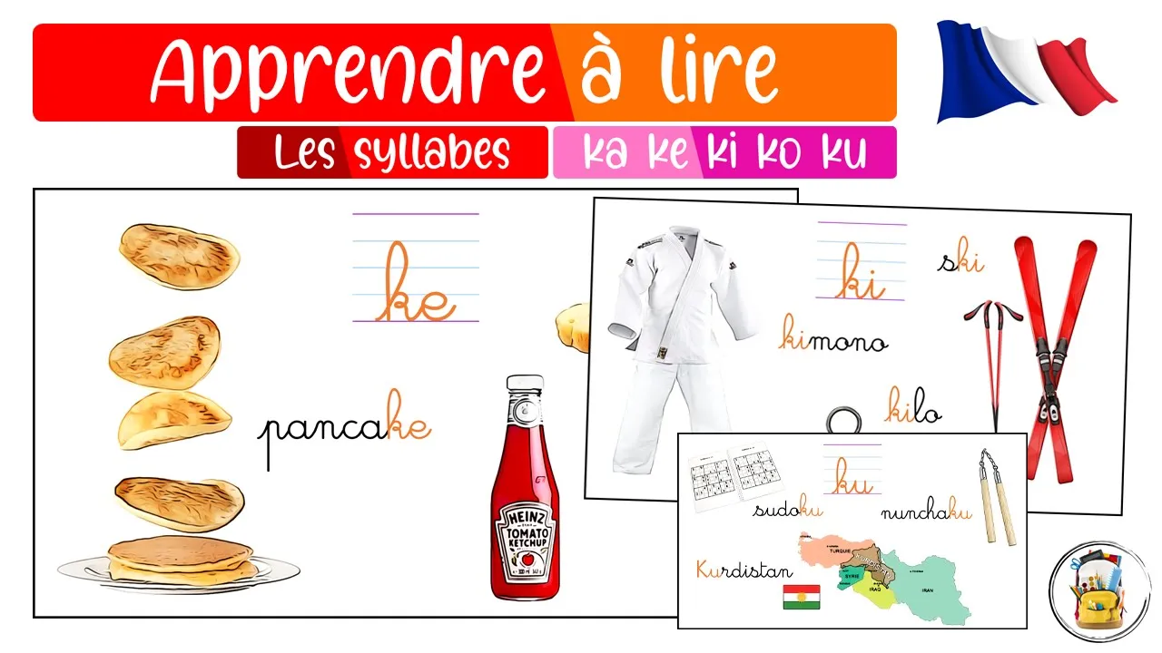 Les Syllabes KA KE KI KO KU - Apprendre À Lire En Français - Les Sons Du CP - Vocabulaire En Image