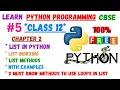 Python Lists - CBSE Class 12 Full Lecture with Practical Examples