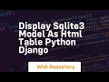 Display sqlite3 model as html table python django