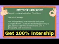 How to write Email for Internship Write An Application For An Internship 100 get Internship