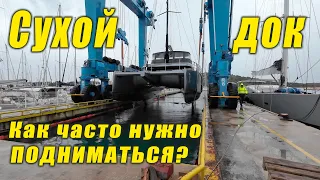 Sunreef 50 — Первый подъем спустя год! Что с днищем и как настраивать рулевую? Dry dock