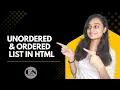 Unordered Ordered List in html HTML Tutorial Code With Neha