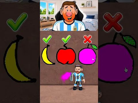 Ronaldo vs Messi Fruit Color Challange 🍌🍎🍊