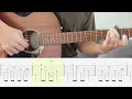 Autumn Town Leaves - Iron & Wine - Guitar Tutorial + TABS on screen