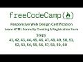 FreeCodeCamp Responsive Web Design Learn HTML Forms By Creating A Registration Form steps 41 - 60