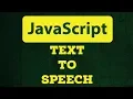 JavaScript Text to Speech with Code Example Web Speech Api