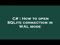 C How to open SQLite connection in WAL mode
